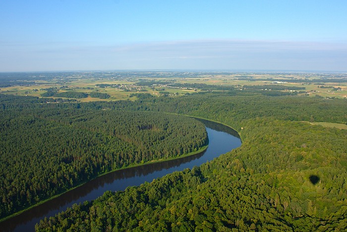 Balloon ride in Lithuania:  Countryside and Nemunas River